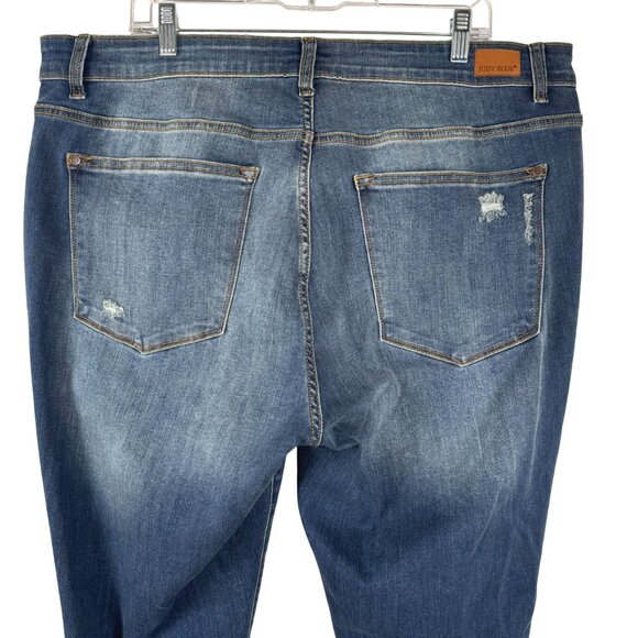 Judy Blue Skinny‎ Fit Jeans 22W Distressed Red Buffalo Plaid NWT PT-2481 - Picture 6 of 13